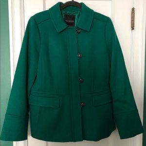 Talbots Green Wool Blend Pea Coat